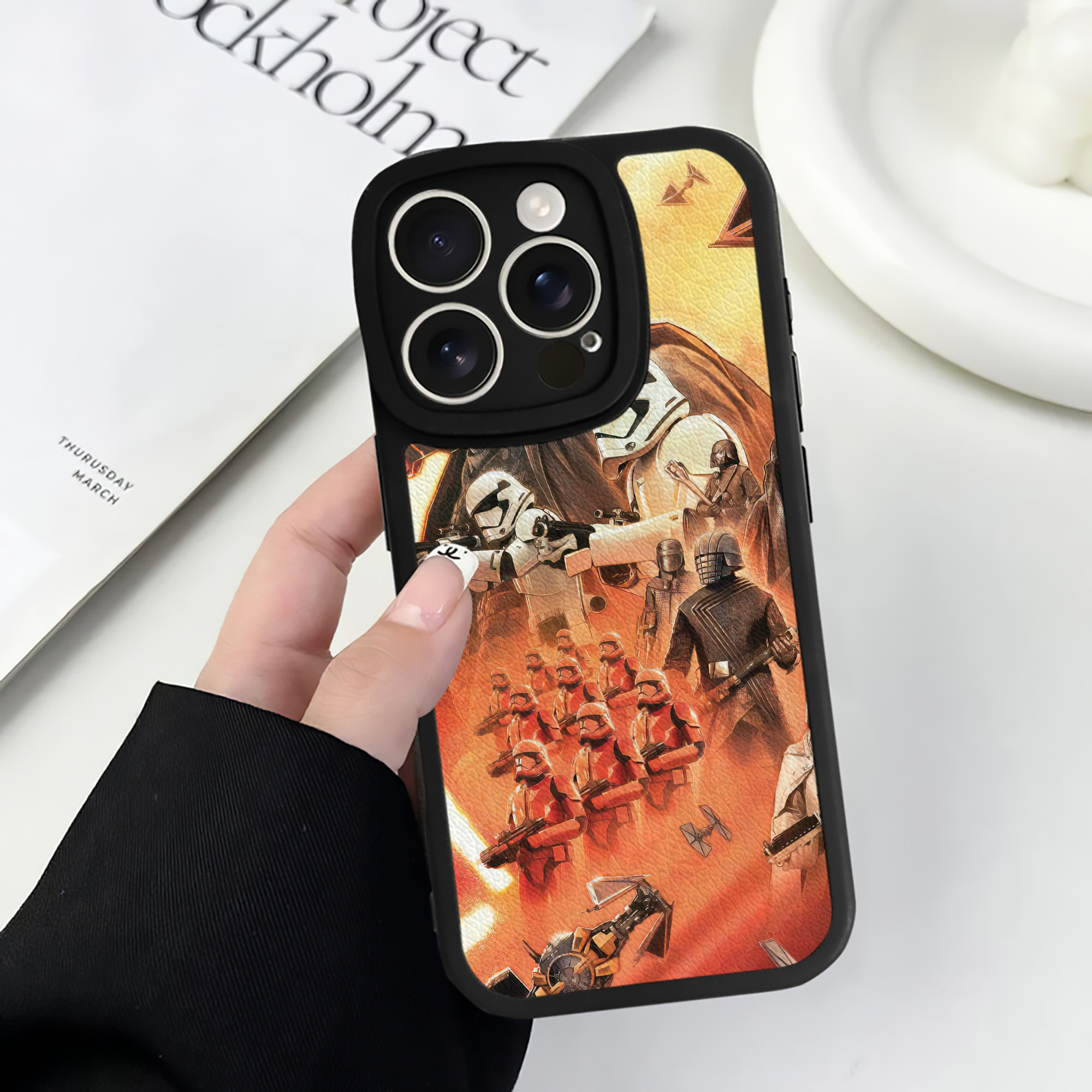 （画像用） スター・ウォーズ Star Wars 【iPhone 16シリーズ対応】シリコンスマホケース（レザー調） 材質：シリコン